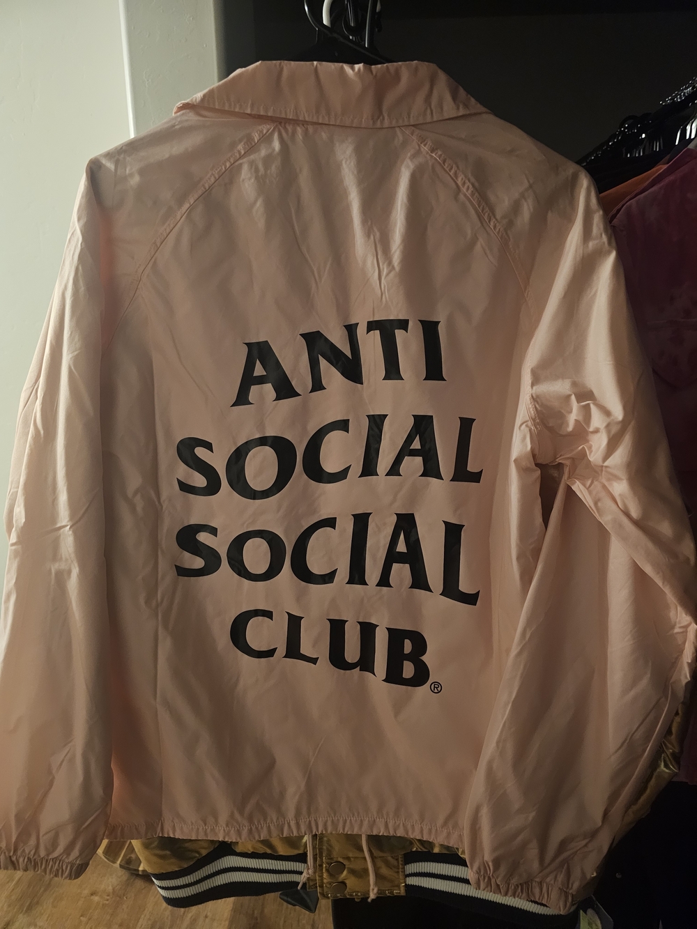 Anti Social Social Club Women's Light Pink Windbreaker Jacket